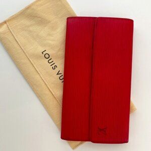 Louis Vuitton RED Epi Long Wallet PRE-LOVED with Dustbag